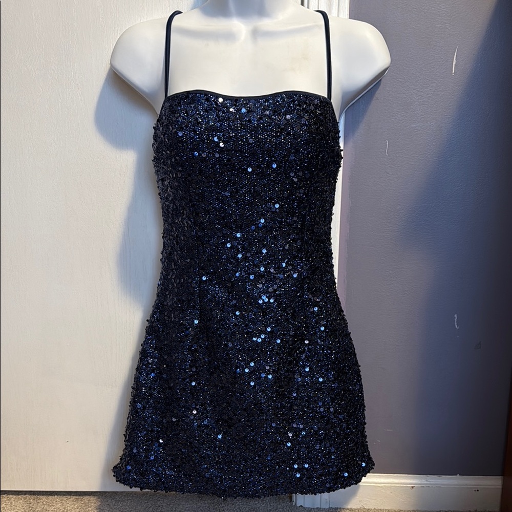 Pacsun Sparkling Navy Sequin Dress